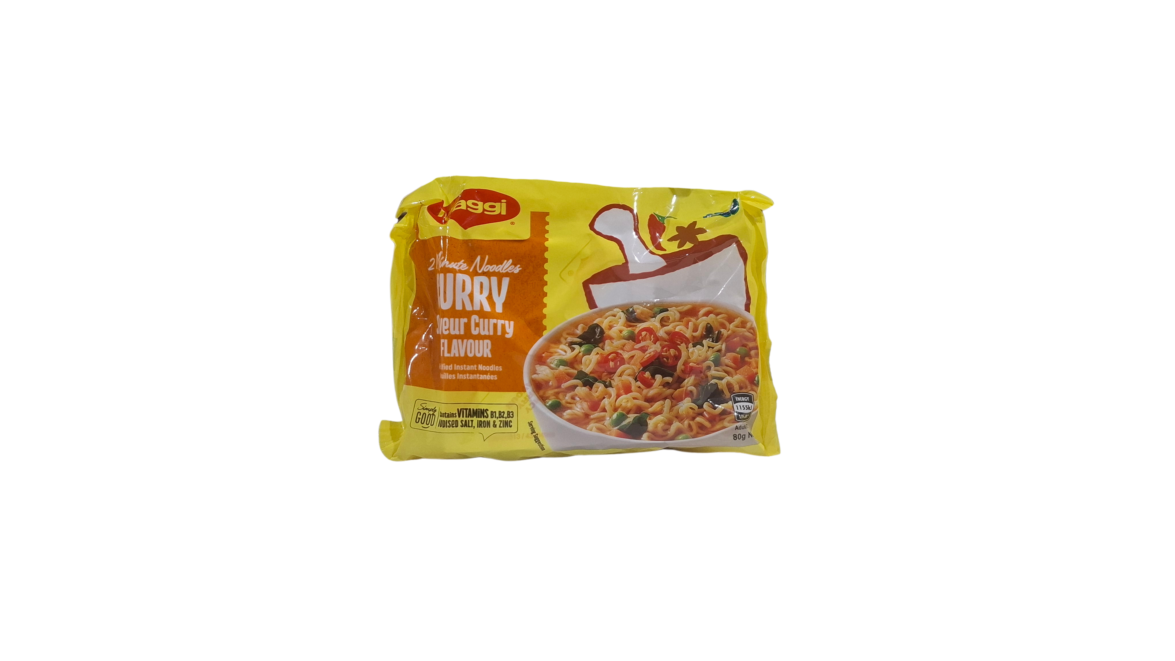 Maggi 2 Minutes Noodles Curry Favour 80b x5 Pack