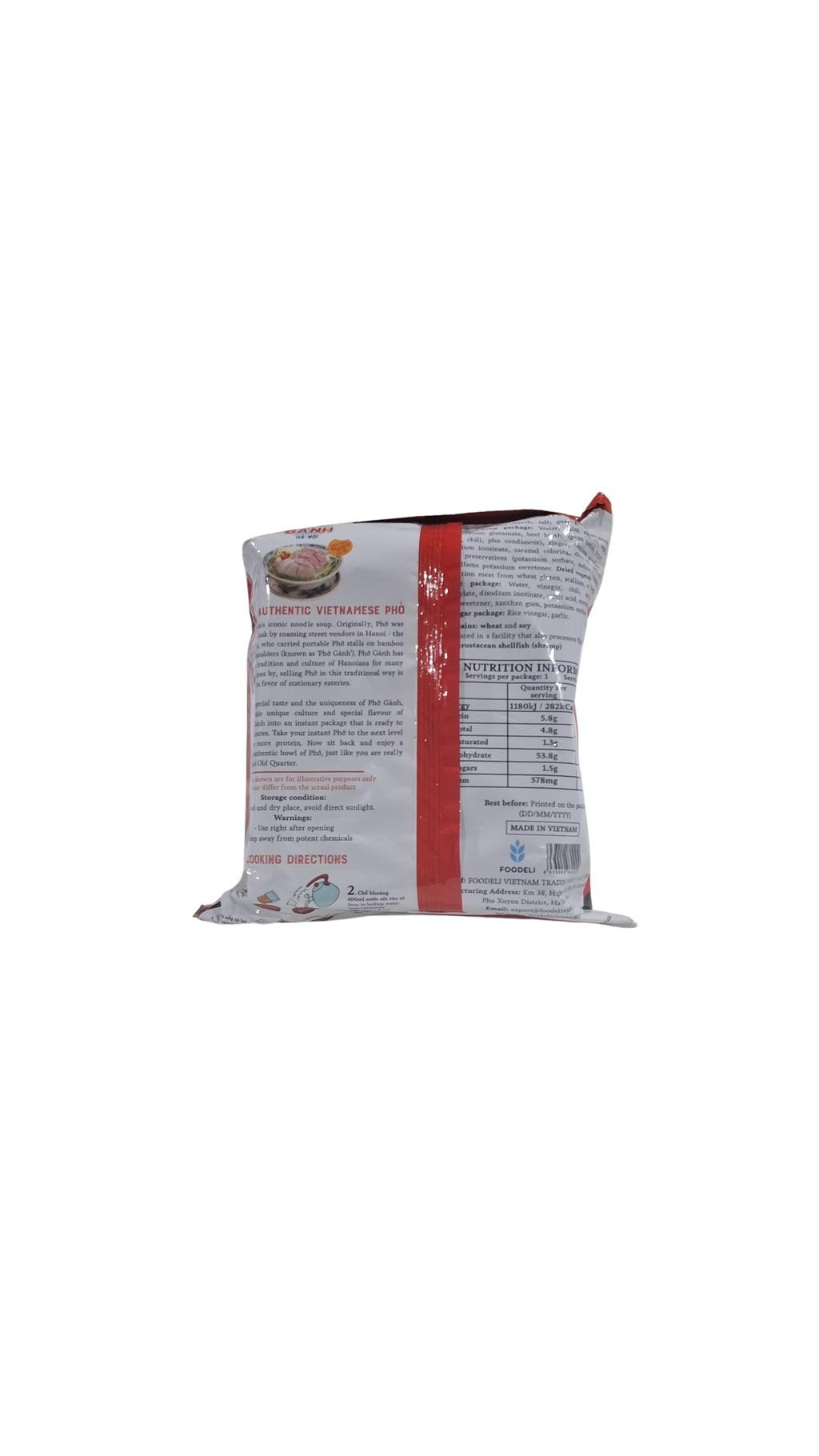 Pho Ganh Vietnamese Rice Noodles Traditional Beef Stew Flavour (75g)