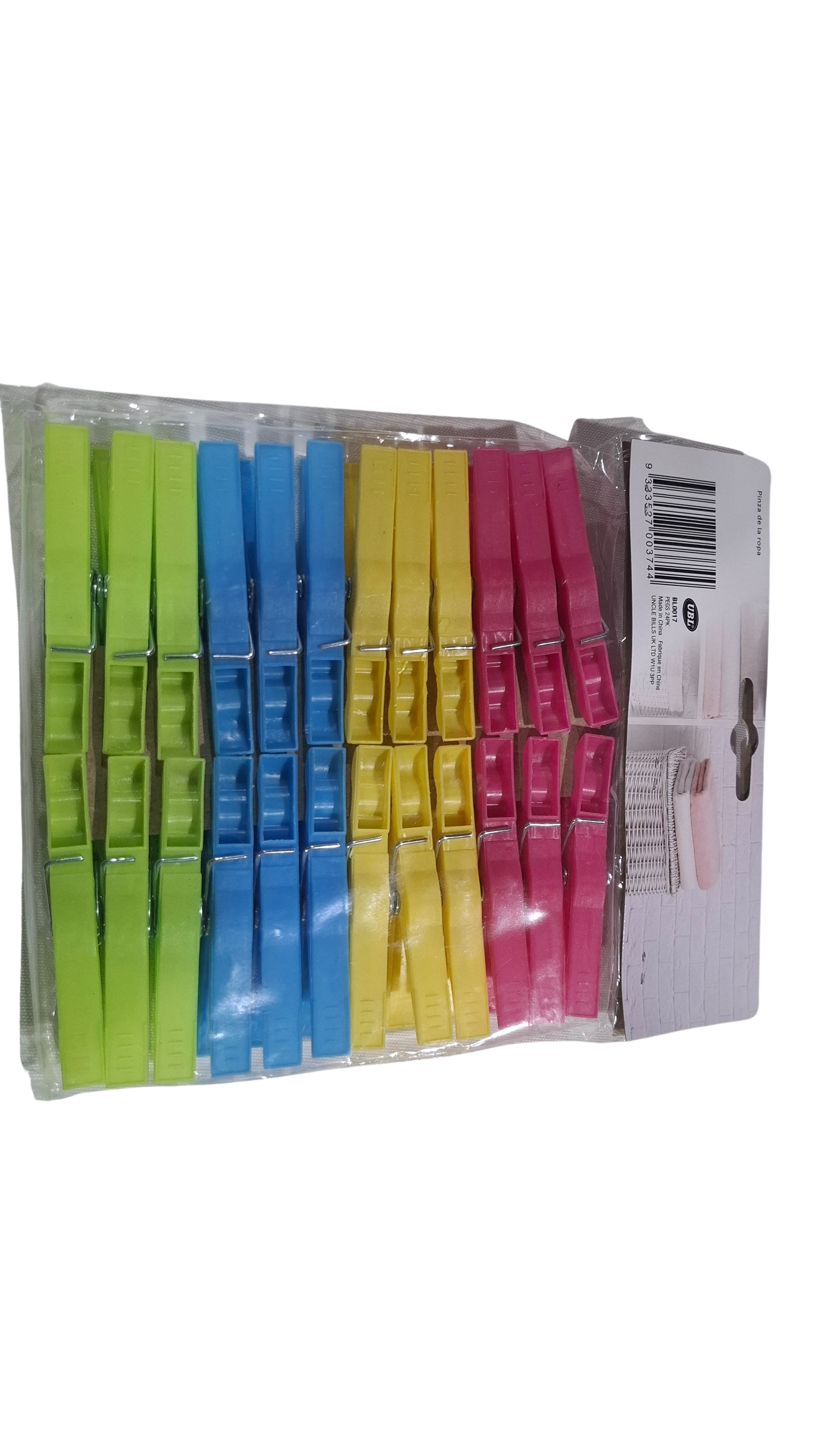 24 Pack Plastic Clothes Pegs